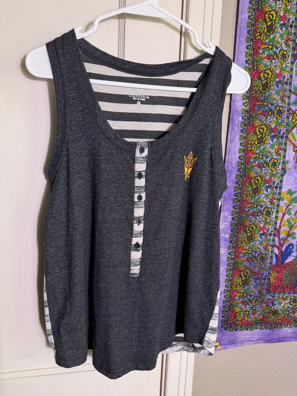 Arizona State Sun Devils Tank Top Women M Colosseum ASU Striped Racerback